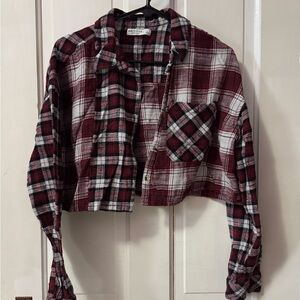 Arizona Jean Company Red and Black Plaid Flannel Shirt